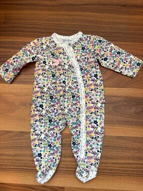 Jessica Simpson Floral Footed Sleeper, 3-6M